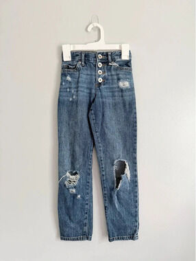 Sugar & Jade Girls Distressed Button Fly Jeans Size 8 Slim